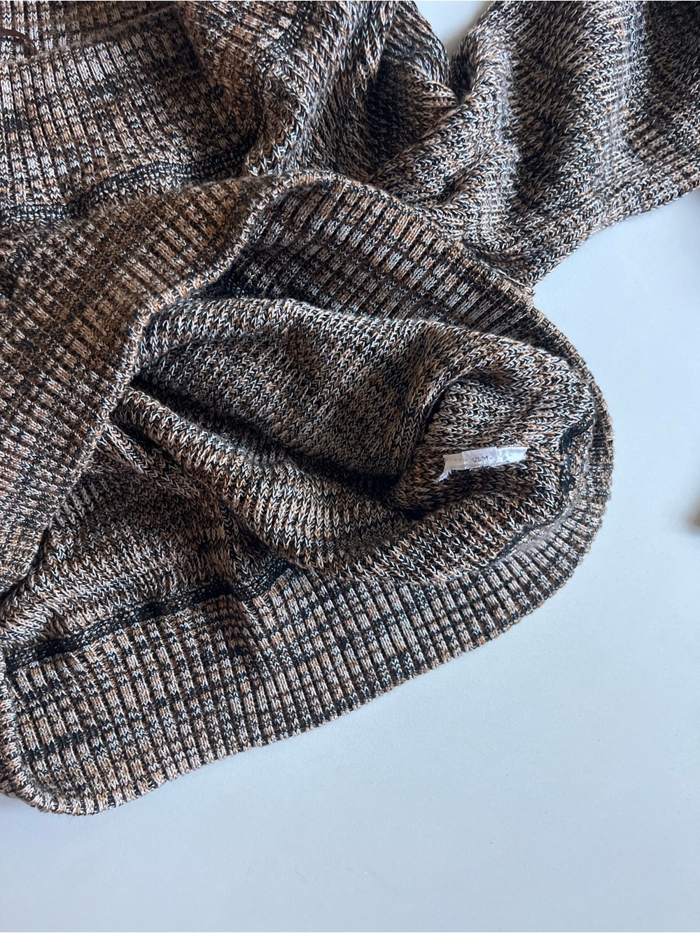 FREE PEOPLE Brown Marled Off-Shoulder Ribbed Women's Sweater, Size Medium - Picture 5 of 5